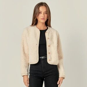 English Factory Off-White Boucle Jacket